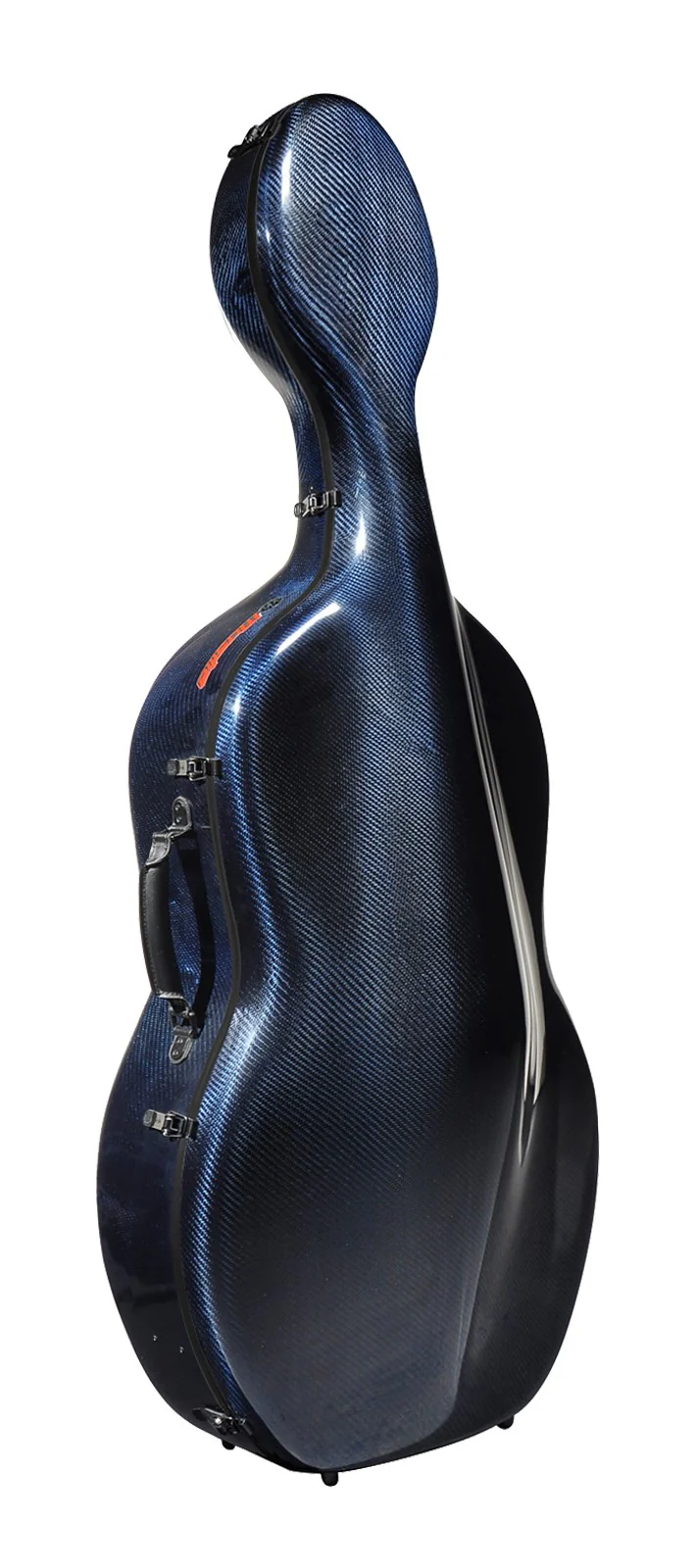 Blauer Cellokasten mit Carbon-Optik